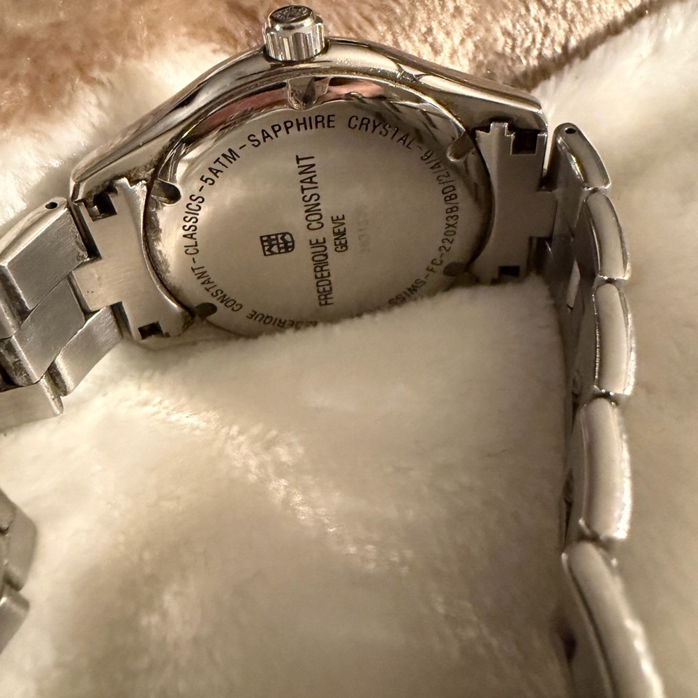 Frederique Constant Silver Watch with Diamond markers - Picture 6 of 9